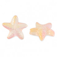 Abalorio de cristal 14mm Estrella de mar - Rosa melocotón